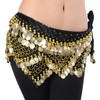 REINDEAR Women's Multi-Row Bellydance Hip Scarf With Gold Coins Skirts
