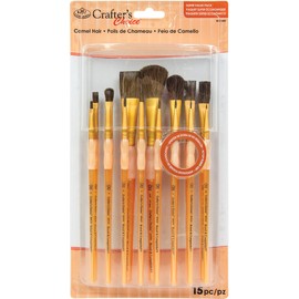 ROYAL BRUSH MANUFACTURING Crafter's Choice Natural Hair Brush Value Set-15/Pkg, One Size, 15/Pkg