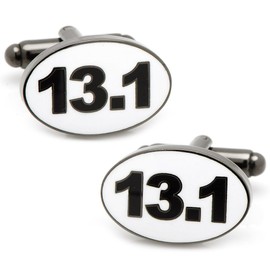 Cufflinks, Inc. Mens Metal Half Marathon Finisher (Silver-Tone)
