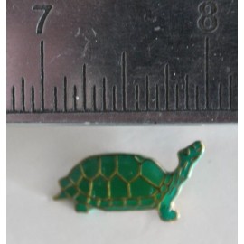 Ramson Turtle Lapel Pin Animal Tie Tack Wildlife Brooch Sea Lake Green Hardshell