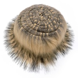 Furryvalley Faux Fur Trim Raccon Fox Fur Ribbon Craft Furry Stripe for Slippers Slides Fringe 2 Yards (Khaki)