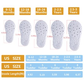 FEETCITY Baby First Walkers Shoes Lightweight Infant Sneakers Boys Girls Anti-Slip Crib Shoes 18-24 Months Infant All White