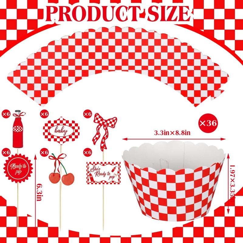 Hushee 72 Pcs She's Ready to Pop Baby Shower Decorations