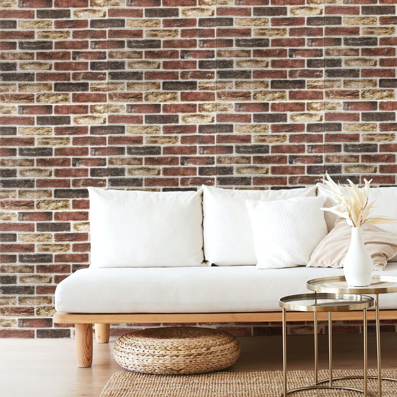 Art3d 10Pcs Large Size 52.5 Sq.FT 3D Self-Adhesive Foam Brick