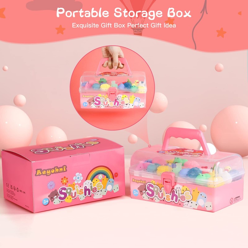 Aeyohni Squishies Mochi Squishy Toy 50pcs for Kids Party Favors