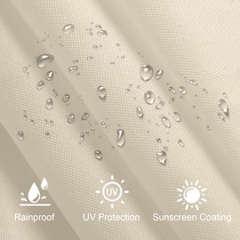 Mingfuxin Patio Umbrella Replacement Canopy, 7.5ft Fade-Resistant Replacement Market Umbrella Top Cover, 160g Polyester Fabric, Outdoor Shade Solution, Easy Installation (Off-White)