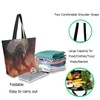 Stylish Extra Large Shoulder Grocery Tote Bag, Cool Black Dragon