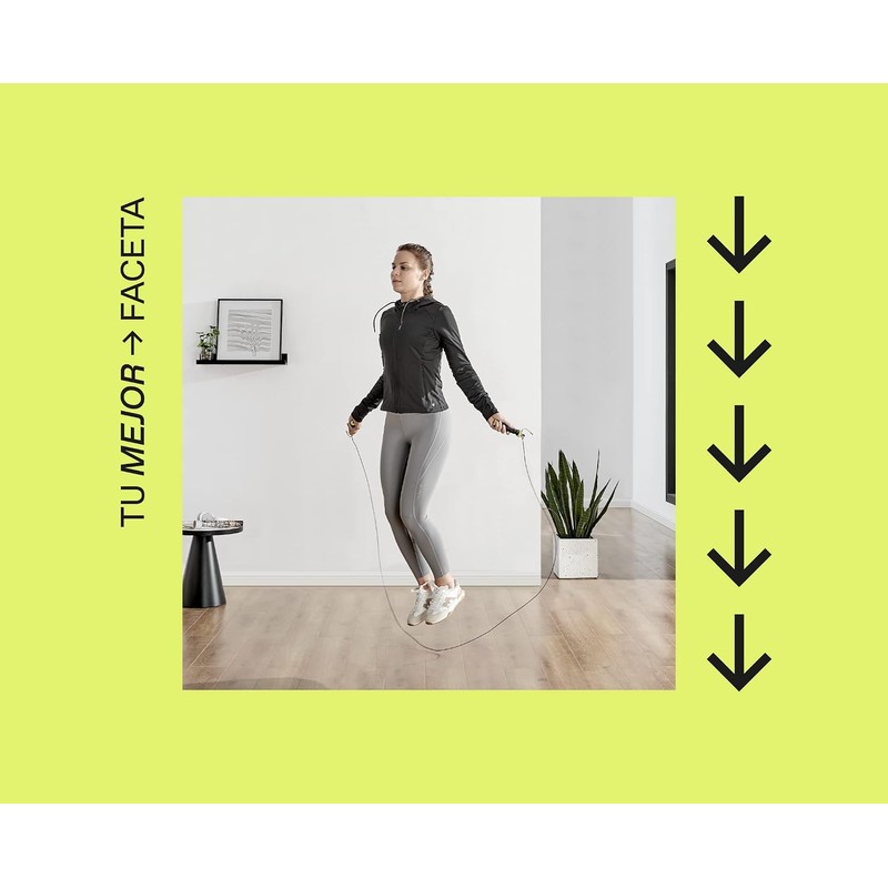 Cuerda para Saltar GRIT, Resistente, Ajustable, Ligera y Rotativa, Incluye