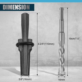 FLKQC 6pcs Rock Splitting Wedges and 1pcs Rotary Hammer Drill Bit, 5/8" Plug Wedges and Feather Shims, Stone Splitter Tools for Concretes, Granites, Boulders, Volcanic Rocks, Limestone Rocks