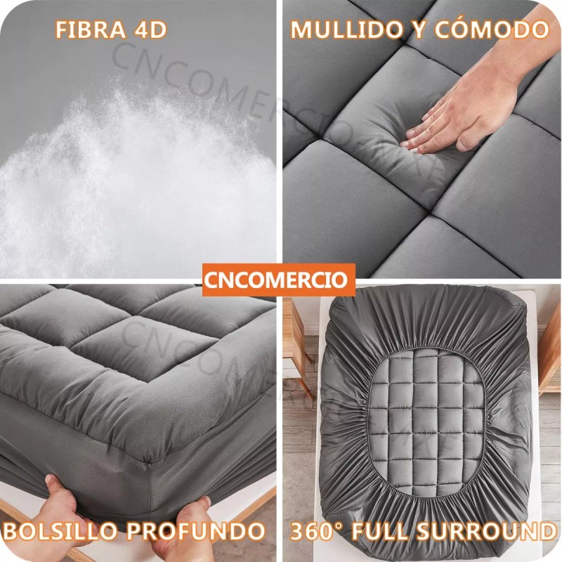 Amorosa Funda De Colchón Tamaño Individual Acolchada De 600 Hilos