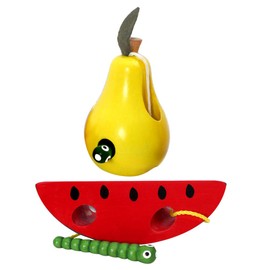 Toyvian 2pcs Kids Lacing Toy Wooden Threading Toys Montessori Toys Preschool Early Learning Fine Motor Skills for Kids Toddler Child Playing