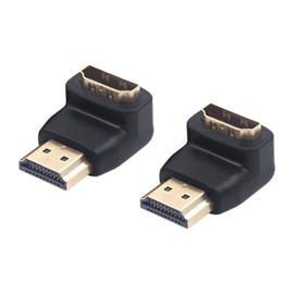 VCE HDMI 90 Degree Adapter 2-Pack, Right Angle HDMI Adapter Male to Female L-Shape Connector with 4K@60Hz, 3D for TV Stick, HDTV, PC