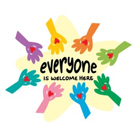 (3PCS) Everyone is Welcome Here Sticker for Water Bottles, Car Sticker, Book Sticker (3 Inches)