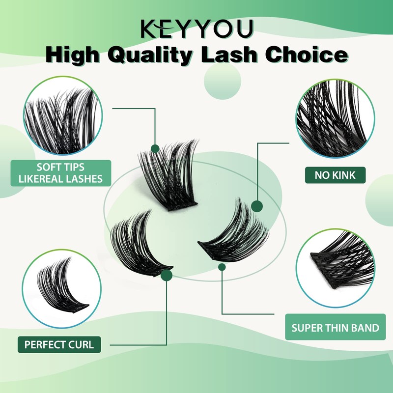 Lash Clusters 96pcs Individual Lashes D Curl 14mm Eyelash Clusters