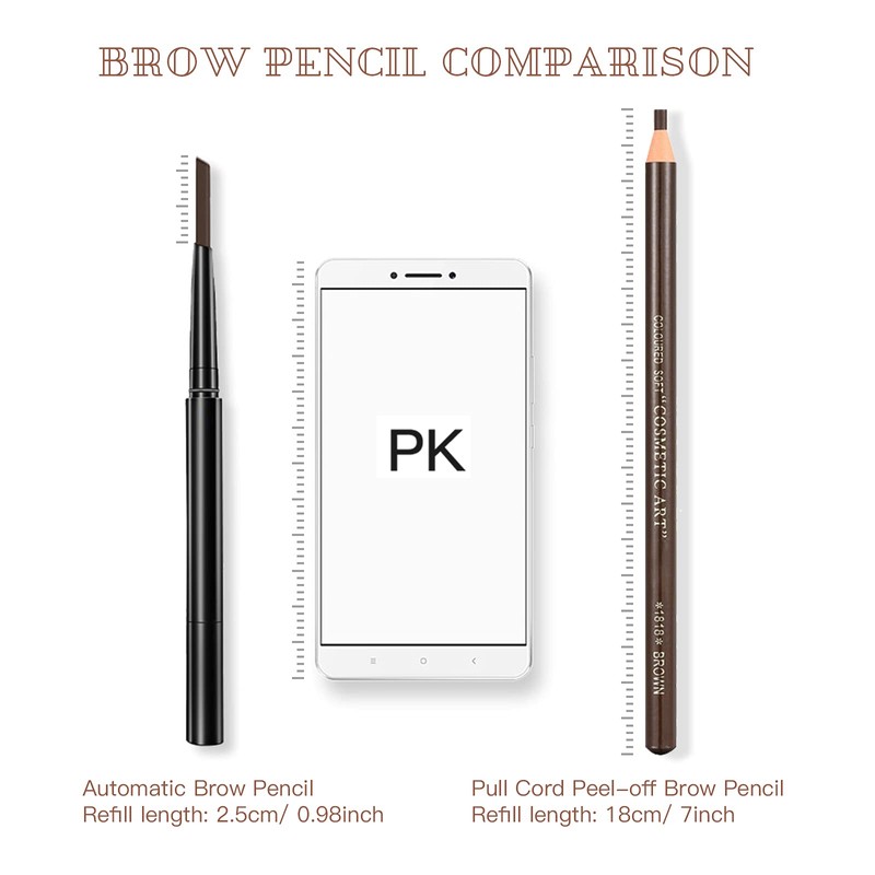 LSxia Waterproof Eye-Brows Pen-cil Set, Pull Cord Peel-off Eyebrow Pencil