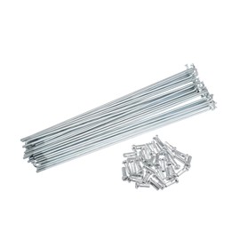 Motoforti 36pcs 14G J Bend Bike Galvanized Spokes 7.36" Spokes with Nipples Long-lasting