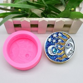 Sun Moon and Stars Soap Mold - MoldFun Sun Moon Face Soap Silicone Mould for Handmade Lotion Bar, Bath Bomb, Plaster of Paris, Resin
