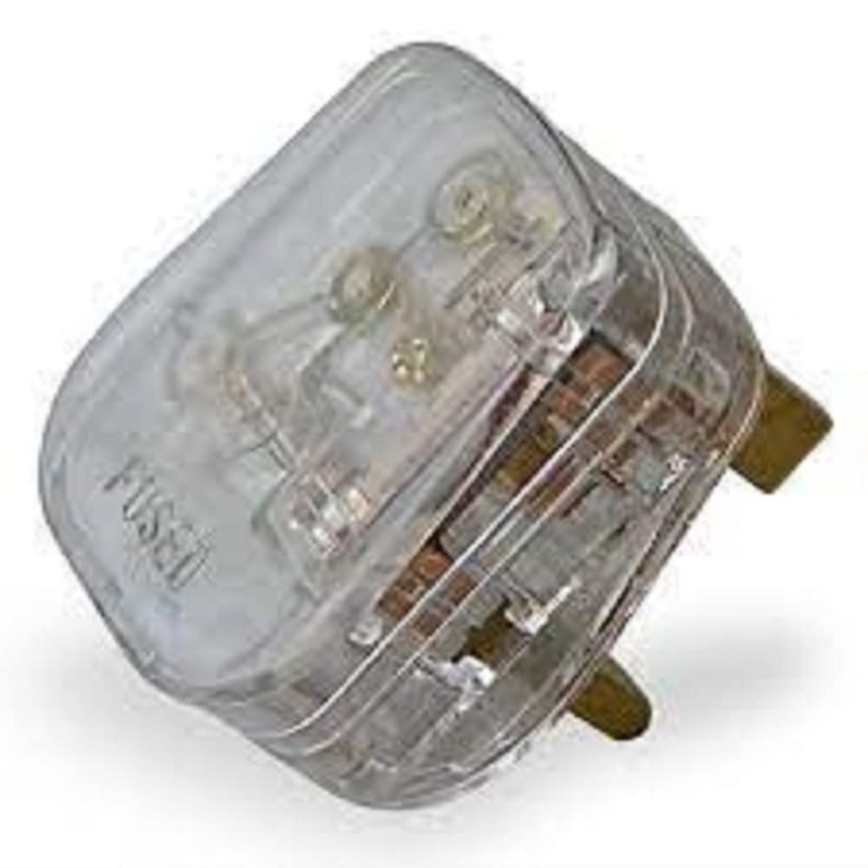 iSeventy9 13A Fuse fitted Uk Power 500w Appliance Clear Transparent