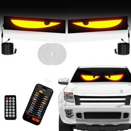 23.62" * 4.72" 2PCS Devil Eyes Light, Led Eyes Strips for Cars, Truck & SUV Perfectly Synced Dynamic Patterns, Remote & Bluetooth APP Control, USB-Powered, IP68 Waterproof
