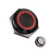 FILN 1 Pcs 19MM (3/4'') Momentary Pushbutton Switch Metal Black