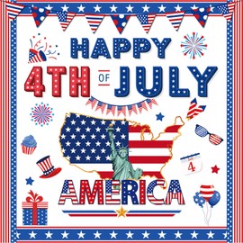 EUOYUFO 69Pcs 4th of July Bulletin Board Decorations Happy 4th of July Posters Patriotic Independence Day Bulletin Borders Cutouts for Classroom School Home Office Window Blackboard Wall Decoration