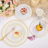 Supernal 102pcs White and Gold Plastic Plates Disaposable Heavy duty,