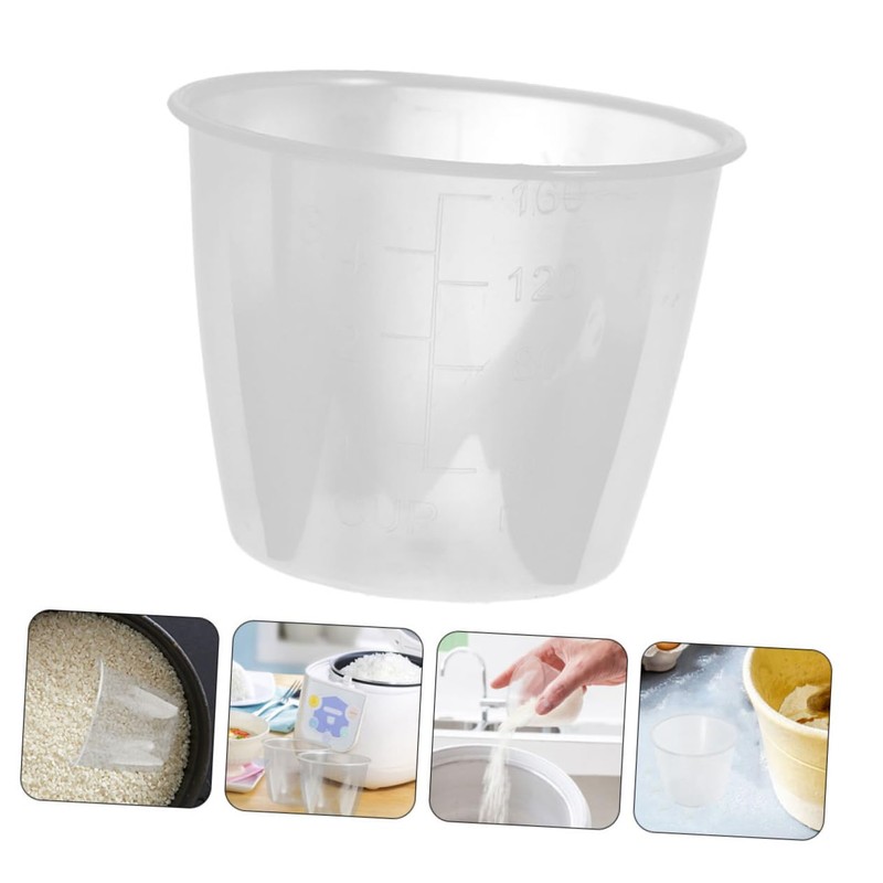 BIUDECO 5pcs Small Plastic Measuring Cups for Rice Scaled Kitchen