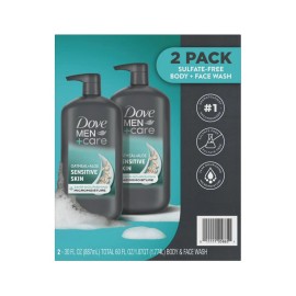 Dove Men+Care Sensitive Skin Body Wash 30oz 2pk Gentle Face Cleanser