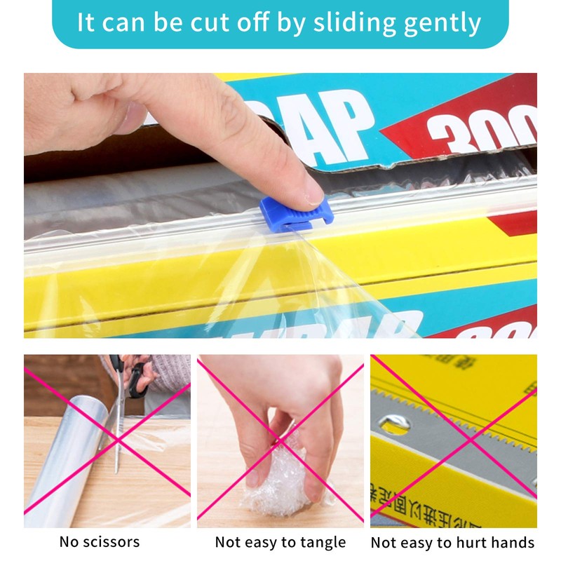 ECOOPTS Cling Wrap Plastic Food Wrap with Slide Cutter and