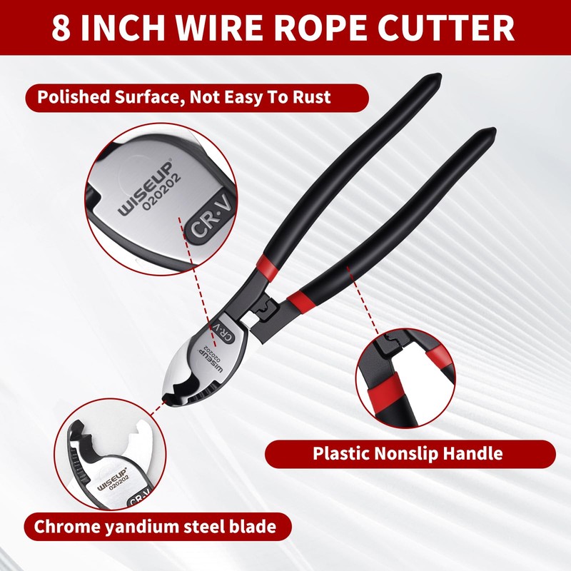 WISEUP 3Pcs Bolt Cutter Pliers Set, 14" Heavy Duty and
