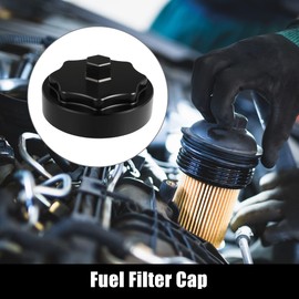X AUTOHAUX Aluminum Fuel Filter Housing Cap Cover for Dodge for Ram 2500 3500 4500 5500 6.7L Diesel Engine 2010-2020 Black