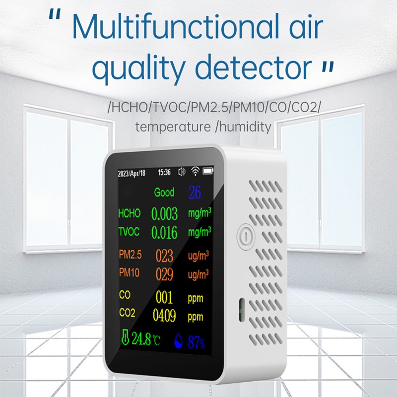 Portable Air Quality Meter 9in1 PM2.5 PM10 CO CO2 TVOC