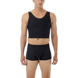 Unisex FTM and Gynecomastia Cotton Lined Power Chest Binder Top Black Large