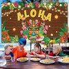Luau Party Decorations Hawaiian Aloha Backdrop Banner Tropical Tiki Totem