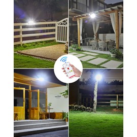 2Pack 208LEDs Solar Lights Outdoor with Motion Sensor, 1000LM Clip on Solar Powered Security Flood Lights with 3 Mounting Ways, IP65 Waterproof Motion Sensor Lights Outdoor for Garage Walkway Driveway