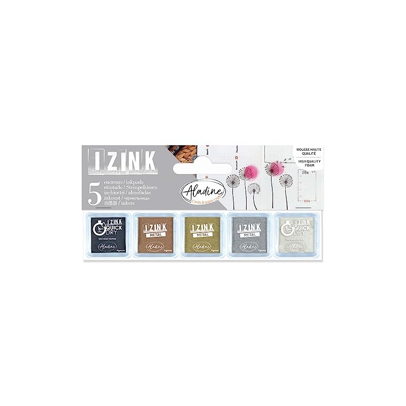 Aladine 03945 Set of 5 Classic Ink Pads, Multi-Colour, Standard