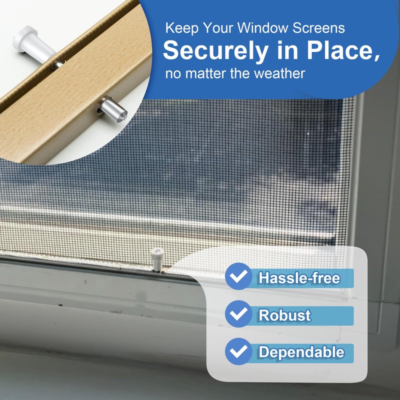 Ceoighe 8 Pack Window Screen Plunger Latches with Caps, 5/32"