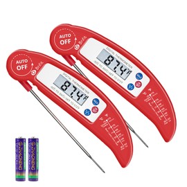 AMIR Digital Meat Thermometer, Cooking Thermometer, Food Thermometer with High Accuracy, Auto On/Off, Instant Read Foldable Probe Thermometer for Kitchen Cooking, BBQ, Milk (2 Pack)