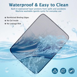 BVAGSS Dog Cooling Mat, Waterproof Foldable Cooling Pad for Dogs & Cats, Machine Washable Pet Cool Mats for Kennels, Crates, Beds XH084 (Grey,19''x27'')
