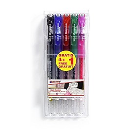 Edding 2185 Gel Pen – 4 + 1 Free Pack of 5 – 0.7 mm – for Extra Soft, Precise and Effortless Writing School, Office, Home Office
