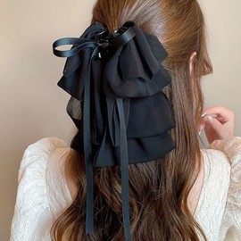 Bow Hair Claw Temperament Creative Elegant Bowknot Hair Clip Cloth Ribbon For Girl Ponytail Holder Headwear (Style1, One size)