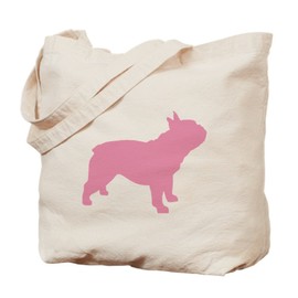 CafePress Pink French Bulldog Natural Canvas Tote Bag, Reusable Shopping Bag
