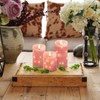 Homemory Flameless Candles with String Lights, 3 Pack Embedded Fairy