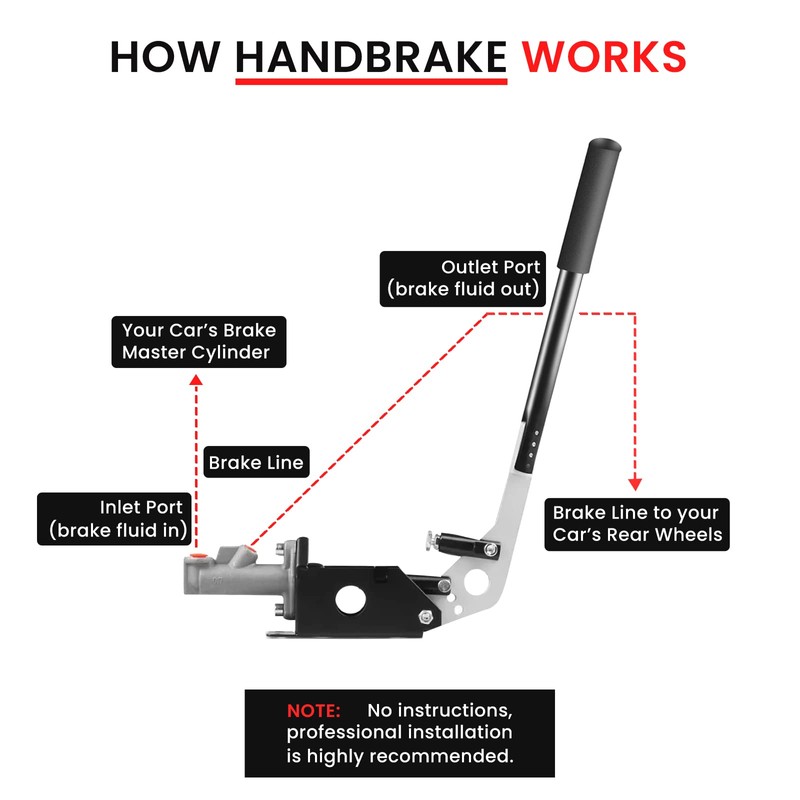 Endxedo Racing Hydraulic Handbrake Adjustable E Brake Long Lever Handle