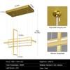 FDPBY Modern LED Chandelier 3 Rings Rectangle Gold Pendant Light