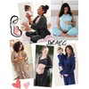 SWOMOG Maternity Nursing Robe Set 3 PCS Postpartum Breastfeeding Pajamas
