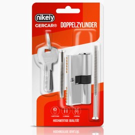 GERCAR Profile Cylinder, Locking Cylinder, 10/30 mm, Half Cylinder Door Lock, Includes 5 Keys, Single, Length: 40 mm, A:10 mm, B:30 mm, Set of 1