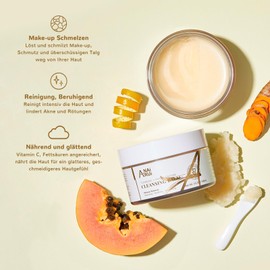 ANAiRUi Cleansing Balm with Turmeric Papaya, Turmeric Makeup Remover for Facial Cleansing, Exfoliating, Reducing Dark Spots, Acne, Smooth Skin, Skin Cleanser, 3.5 oz