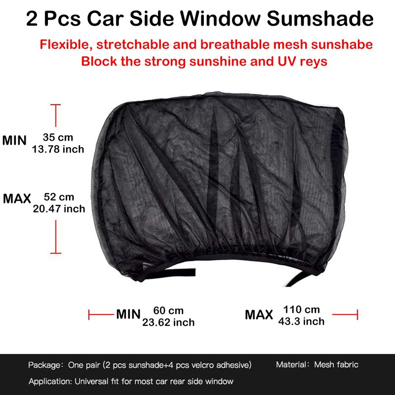 Paifeancodill Car Side Rear Window Sun Shades, 2 Pcs Window