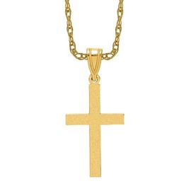 IceCarats 14K Solid Yellow Gold Latin Mexican Holy Cross Necklace Religious Chain Pendant Jesus Christ Charm 26mm x 12mm Only